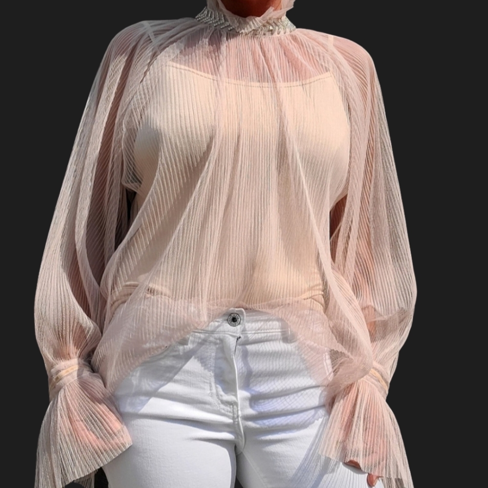 Garcia Sheer Beige Dimond Neckline